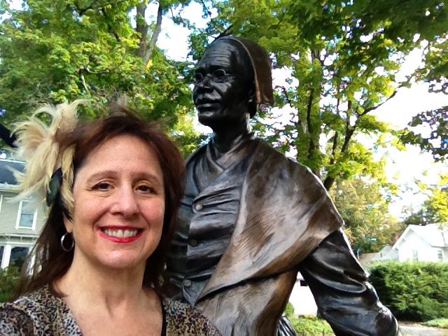 This is a photo of me with a statue of the great Sojourner Truth.