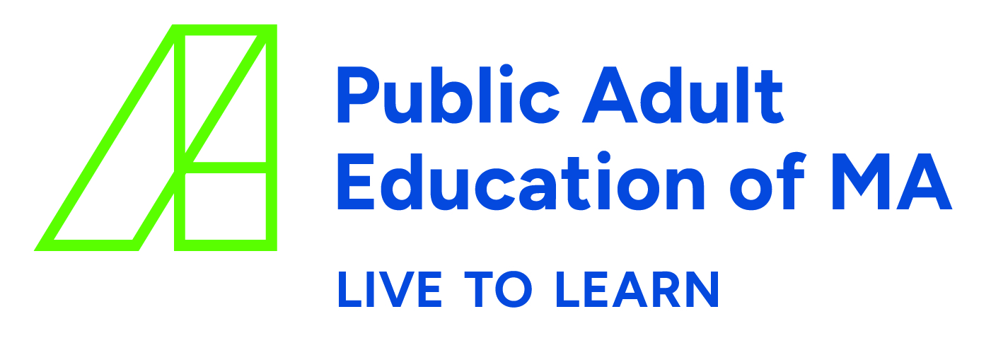 Public Adult Education of MA logo with tagline Live to Learn