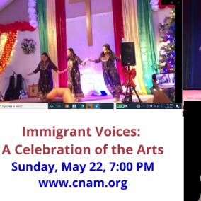 Collage of past Immigrant Voices performances
