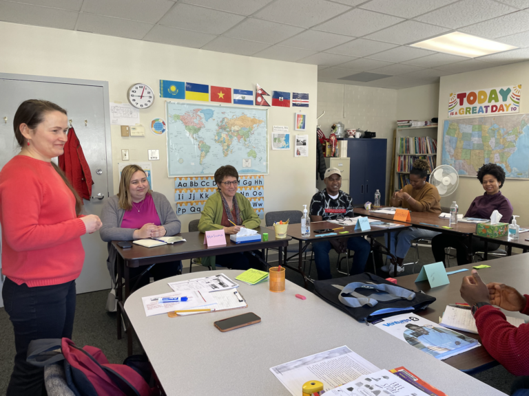 State Rep Mindy Domb visits Amherst Classes